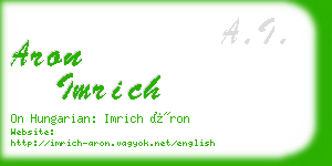 aron imrich business card